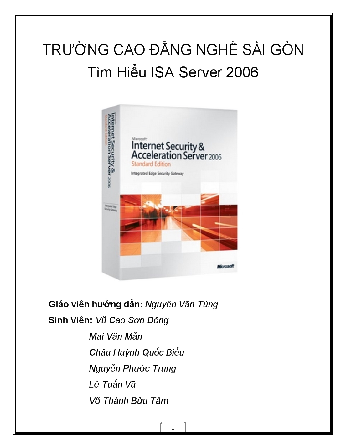 Đề tài Tìm hiểu ISA Server 2006 trang 1