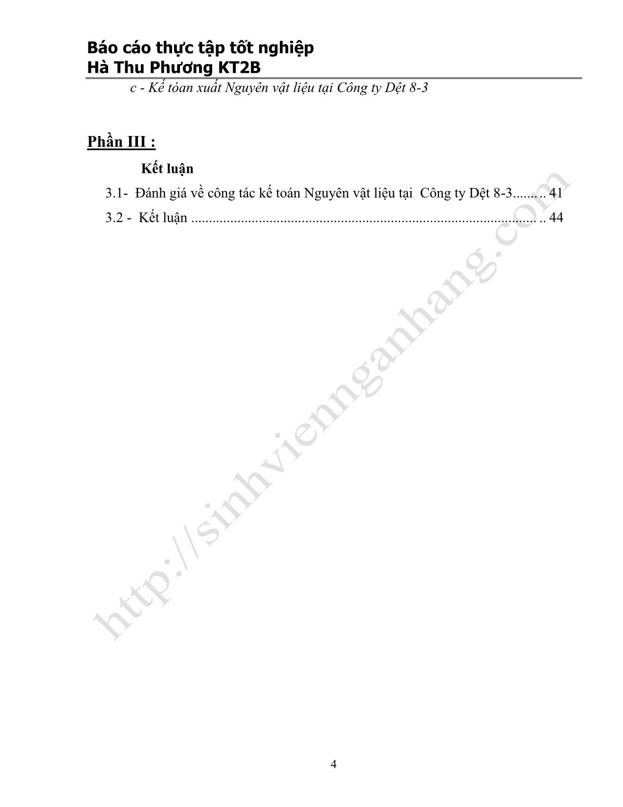 Đề tài Tổ chức kế toán nguyên vật liệu tại công ty dệt 8-3 trang 4
