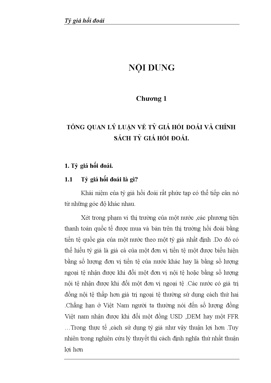 Đề tài Tỷ giá hối đoái và quản lý tỷ giá hối đoái ở Việt Nam hiện nay trang 4