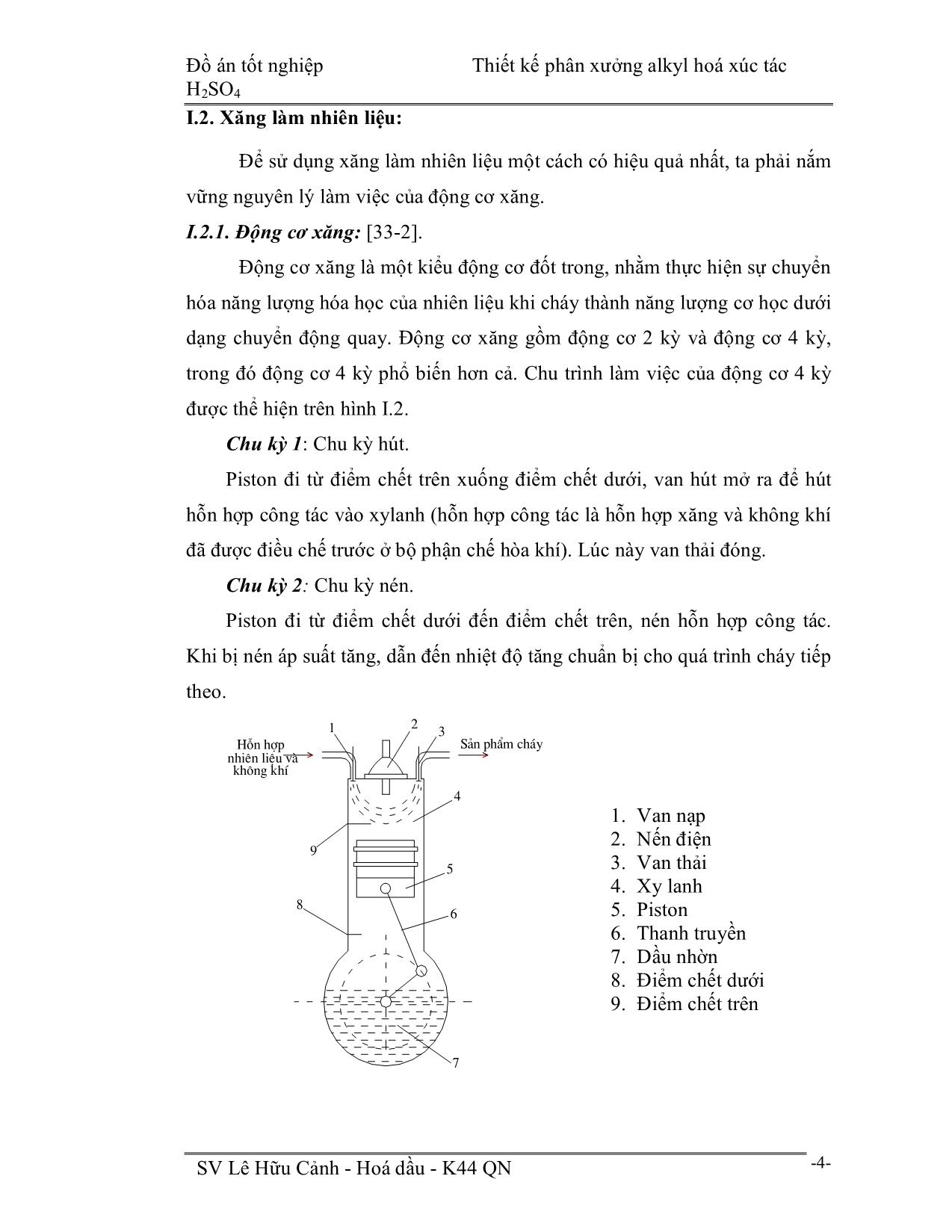 Đồ án Thiết kế phân xưởng alkyl hoá xúc tác H2SO4 trang 5