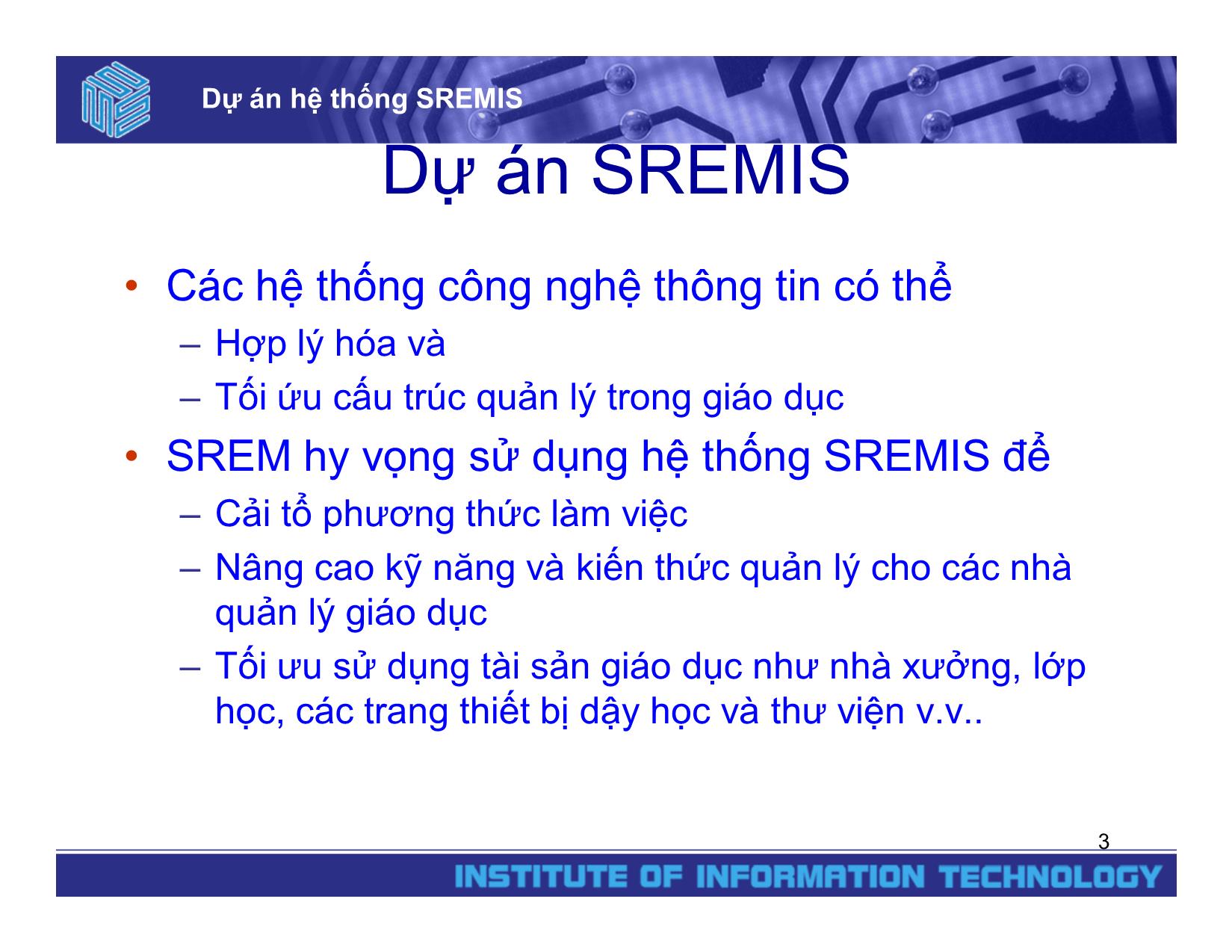 Dự án hệ thống SREMIS trang 3