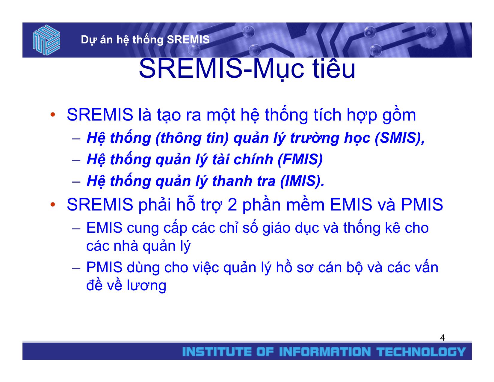 Dự án hệ thống SREMIS trang 4