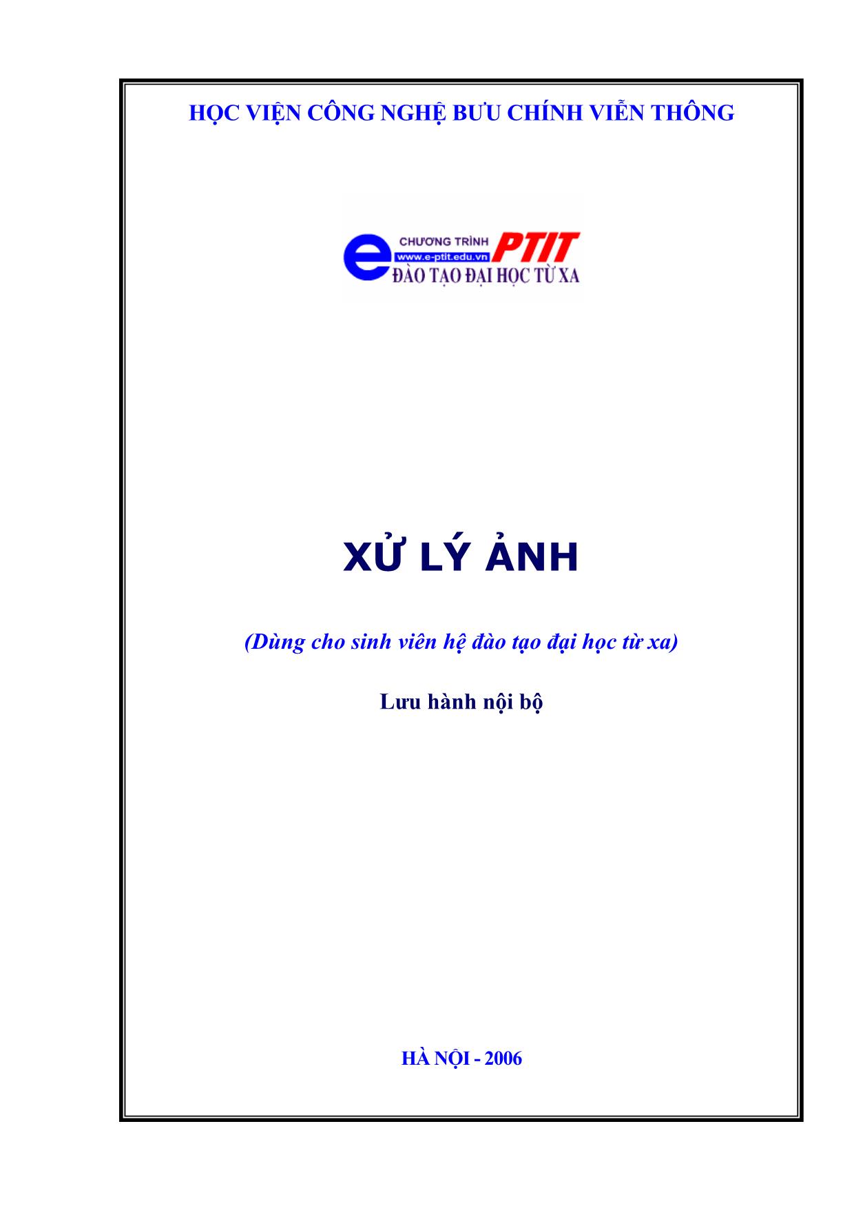Giáo trình Xử lý ảnh - Nguyễn Quang Hoan trang 1