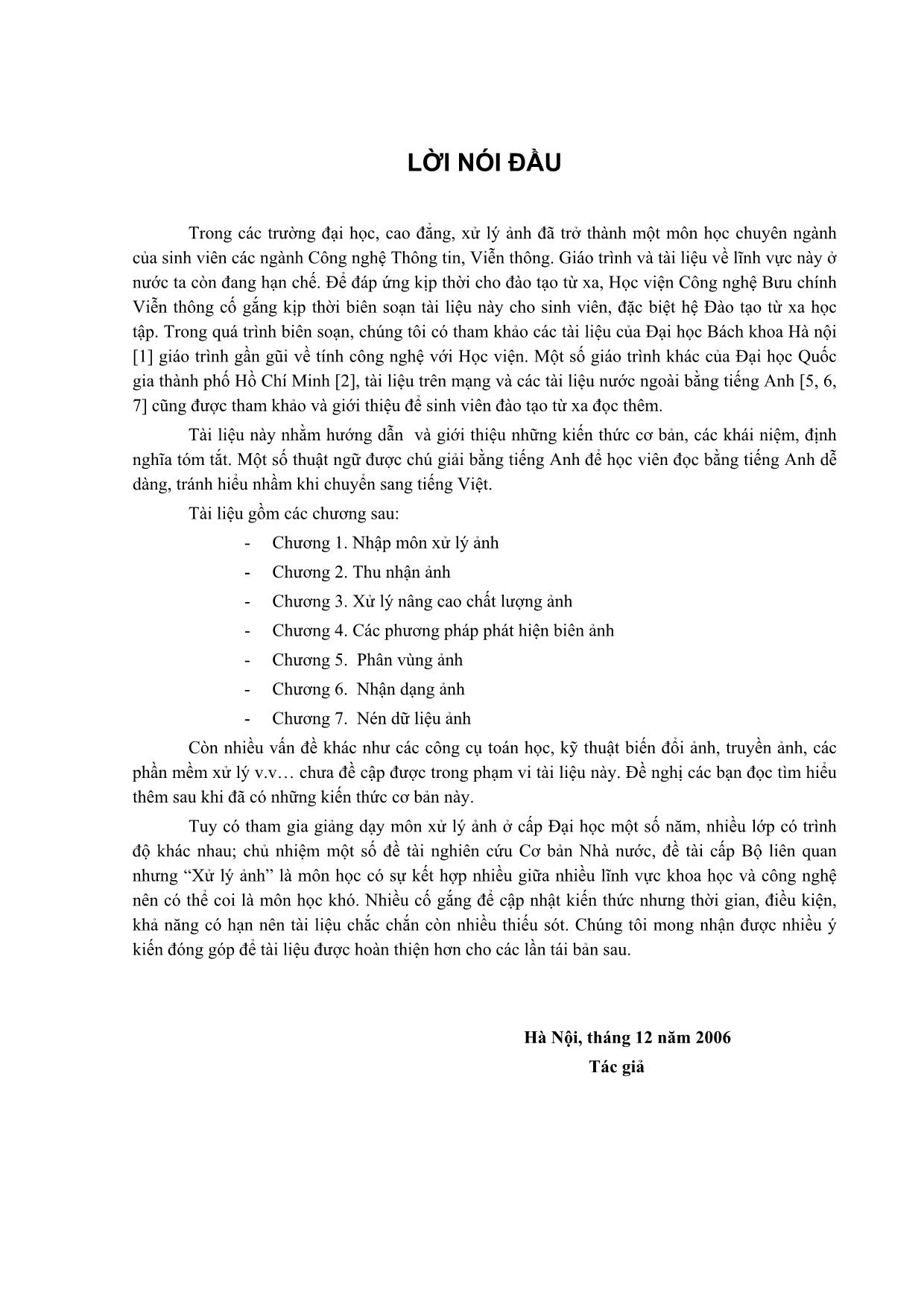 Giáo trình Xử lý ảnh - Nguyễn Quang Hoan trang 3