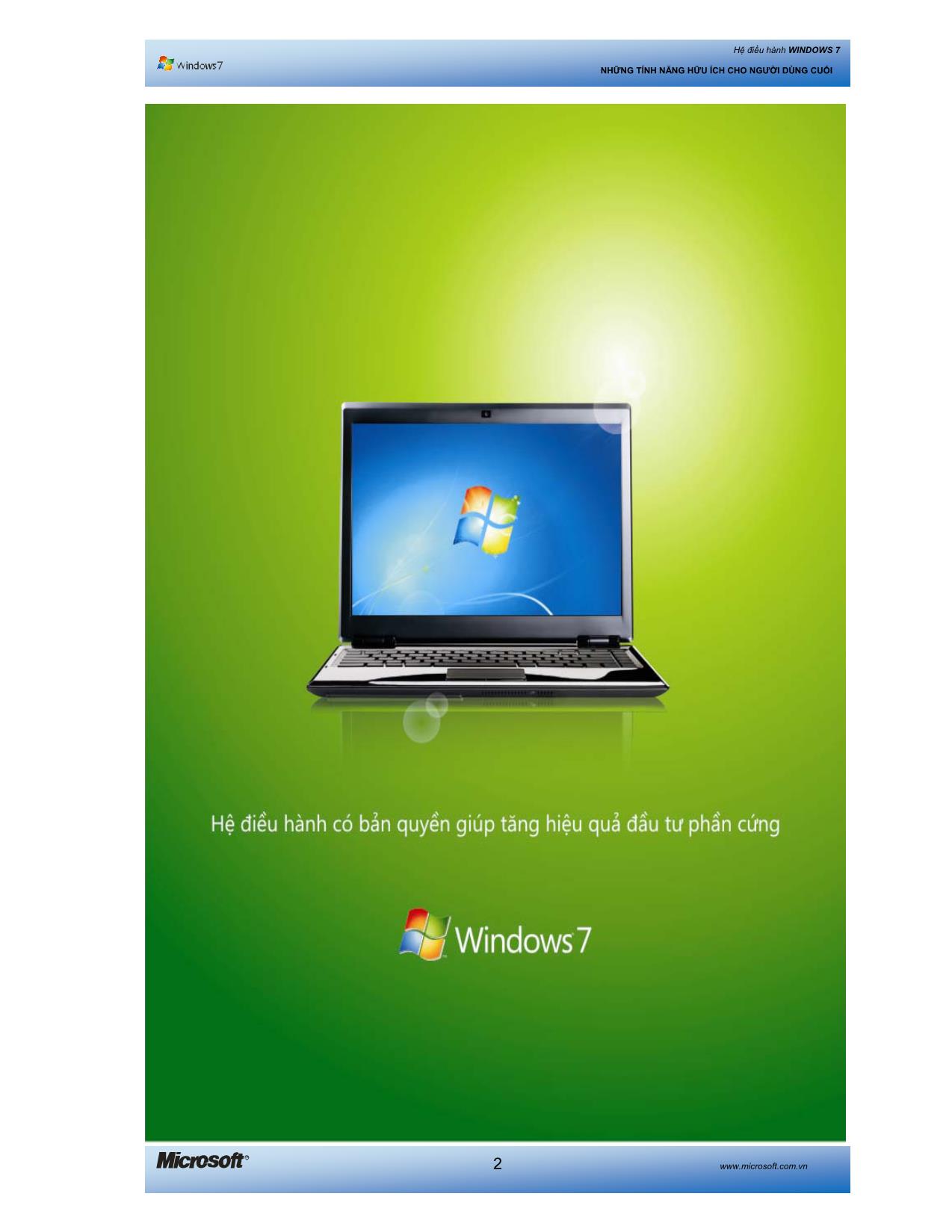 Hệ điều hành Windows 7 - Những tính năng hữu ích dành cho người dùng cuối trang 2