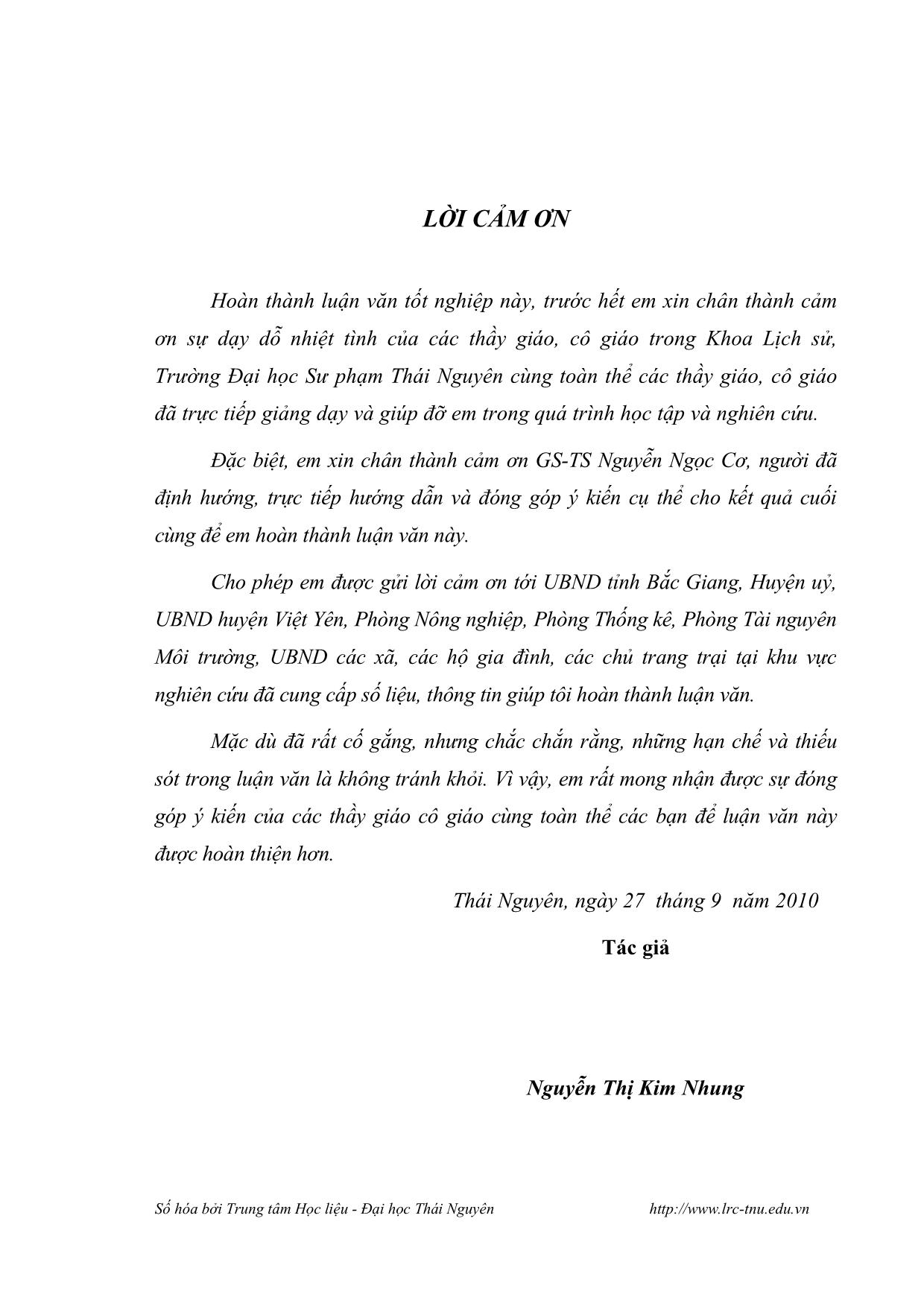 Luận văn Chuyển biến Kinh tế - Xã hội huyện Việt Yên, tỉnh Bắc Giang trong thời kỳ đổi mới (1986-2005) trang 3