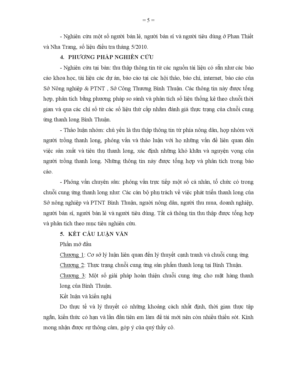 Luận văn Hoàn thiện chuỗi cung ứng mặt hàng thanh long Bình Thuận trang 5
