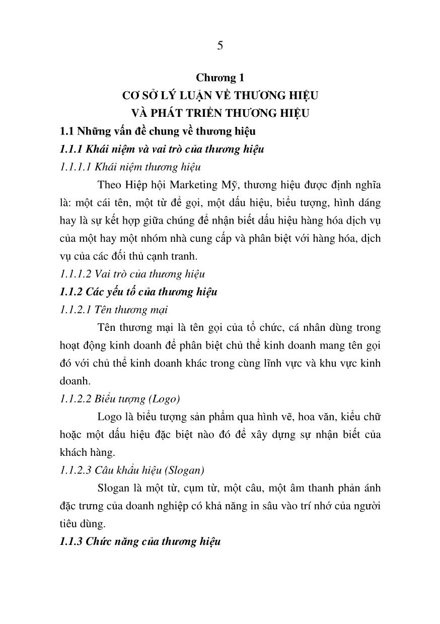 Luận văn Tóm tắt Phát triển thương hiệu khách sạn Tourane thuộc công ty thương mại Quảng Nam - Đà Nẵng trang 5