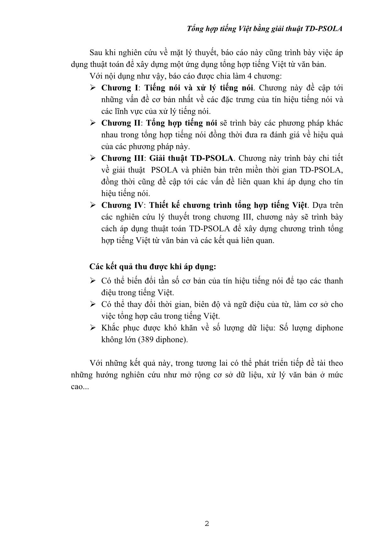 Luận văn Tổng hợp tiếng Việt bằng giải thuật TD-PSOLA trang 2