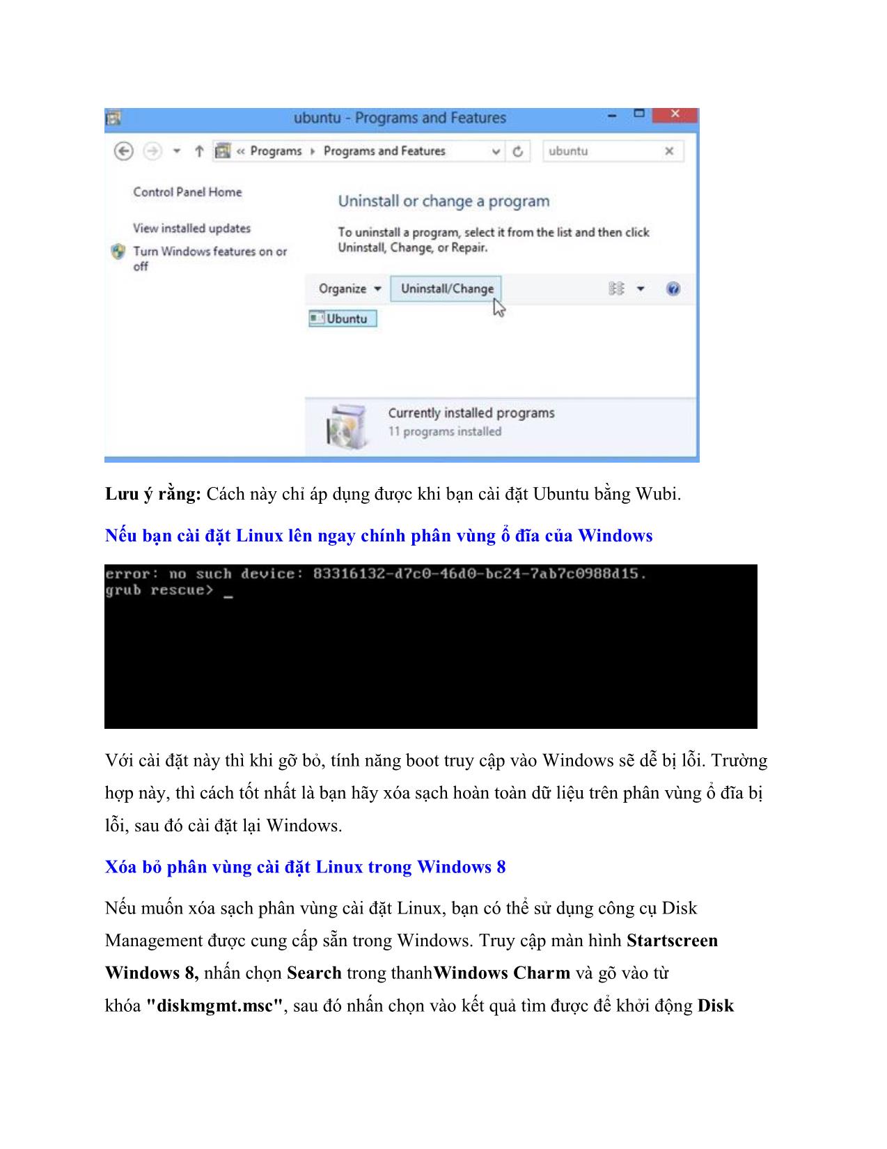 Những cách gỡ bỏ hệ điều hành nhân Linux được cài song song Windows 8 trang 2