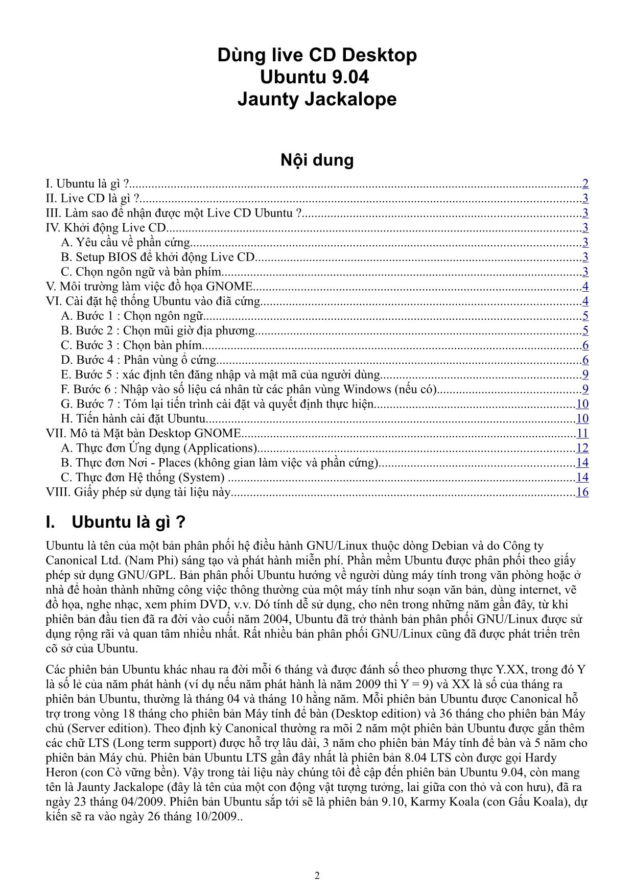 Tài liệu hướng dẫn sử dụng Ubuntu bằng tiếng Việt trang 2