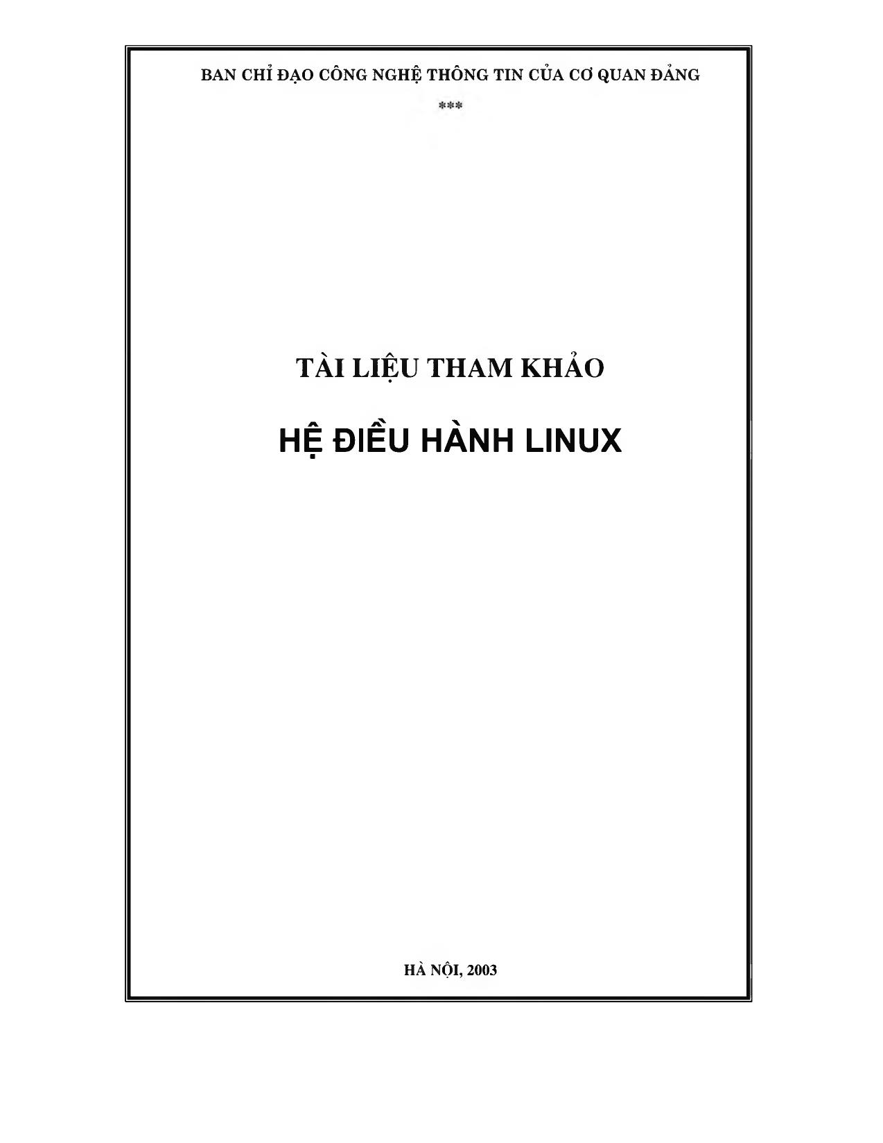 Tài liệu tham khảo Hệ điều hành Linux trang 1