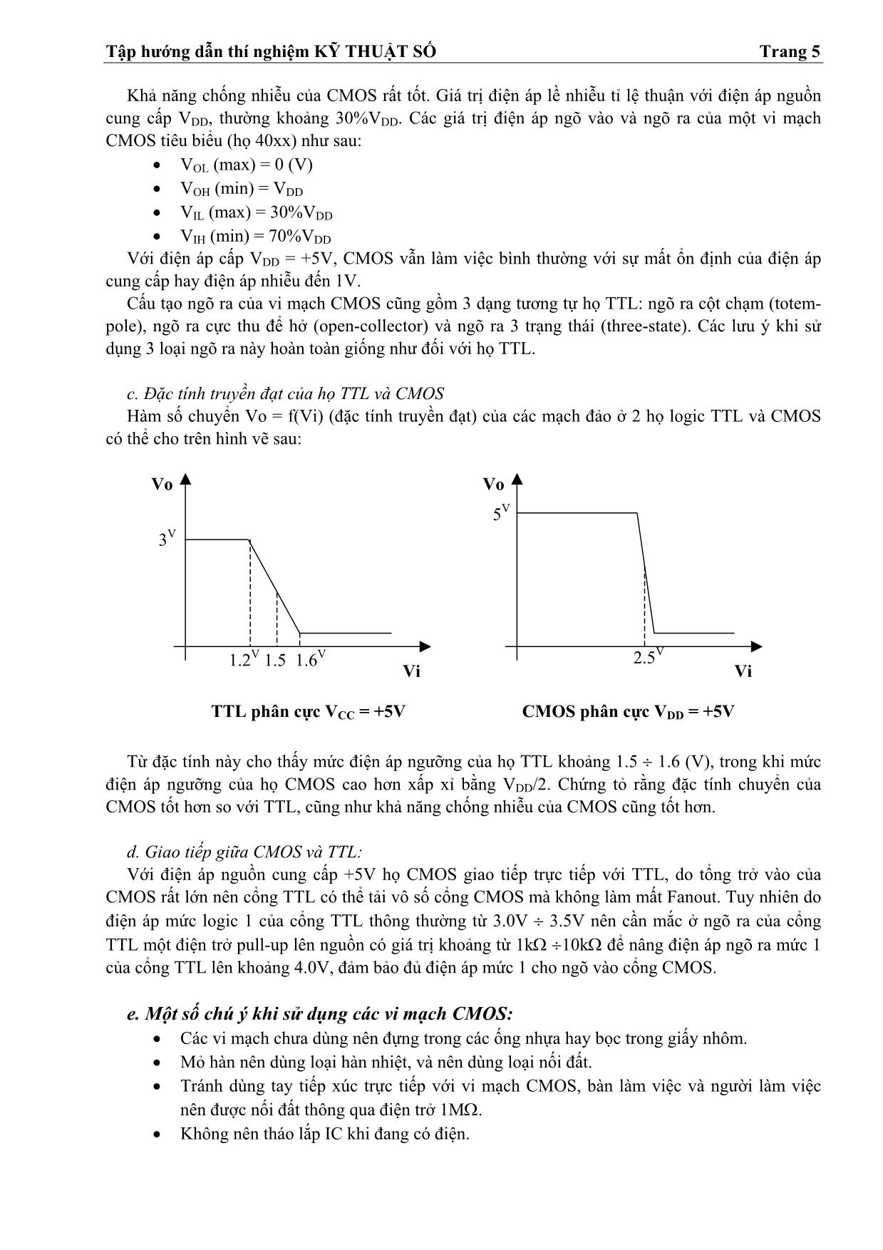 Tập hướng dẫn thí nghiệm kỹ thuật số trang 5