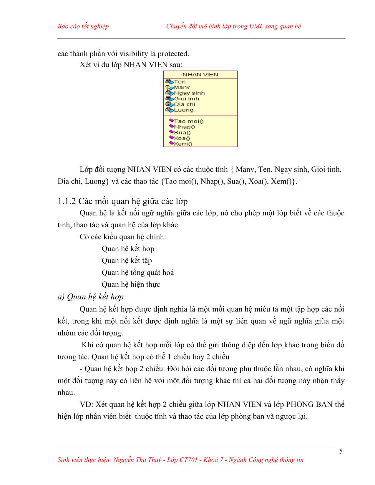 Tiểu luận Chuyển đổi mô hình lớp trong UML sang quan hệ trang 5