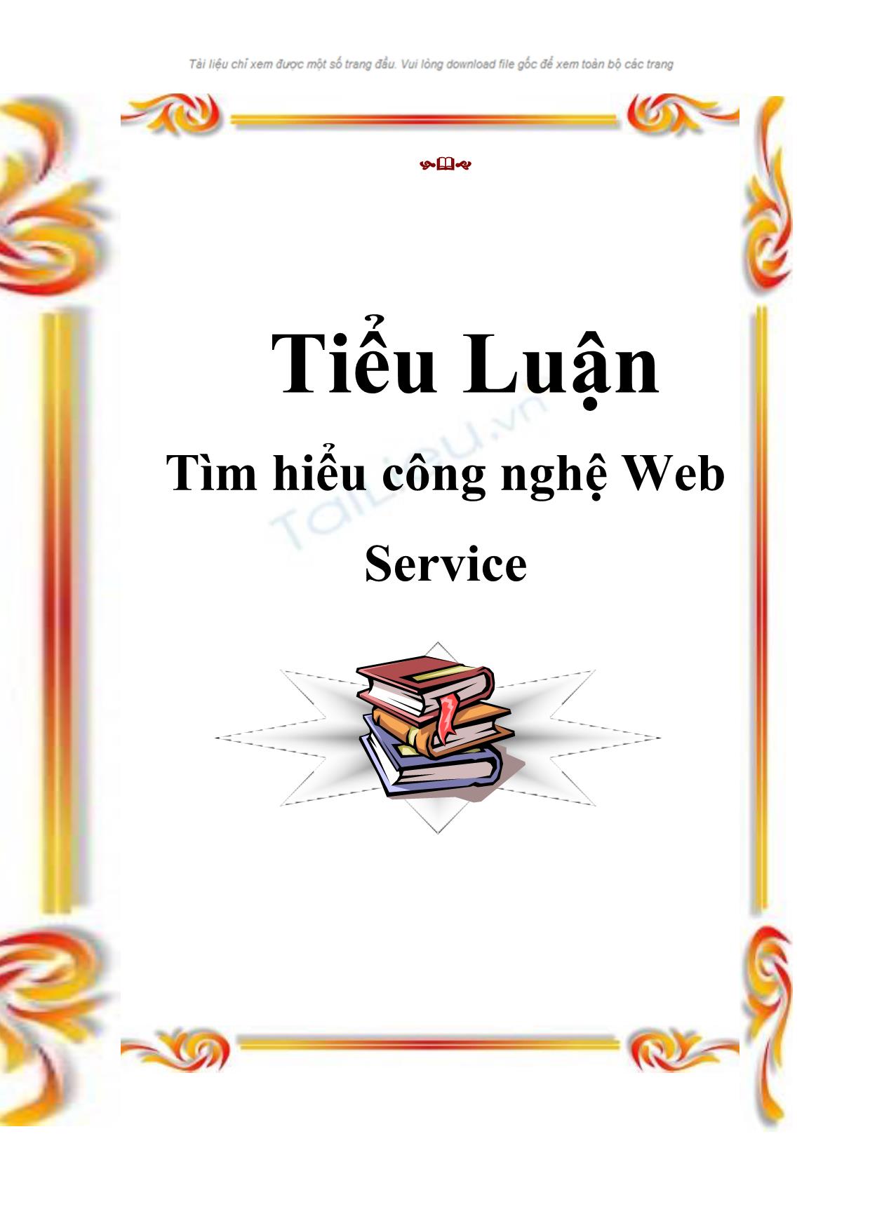 Tiểu luận Tìm hiểu công nghệ Web Service trang 1