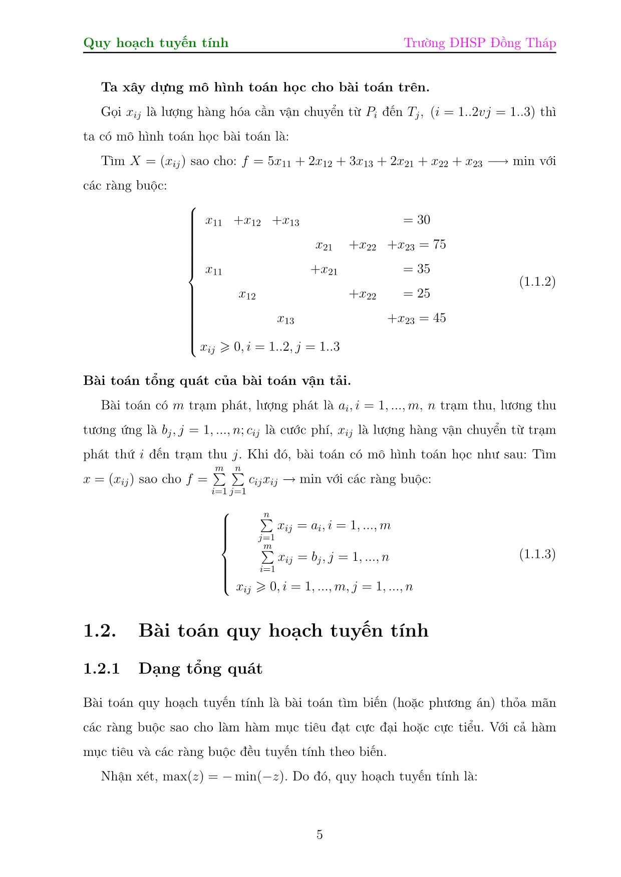 Bài giảng Bài toán quy hoạch tuyến tính trang 5