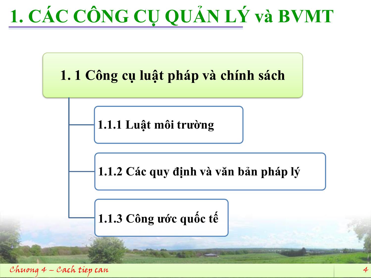 Bài giảng Cách tiếp cận bảo vệ môi trường và tài nguyên trang 4