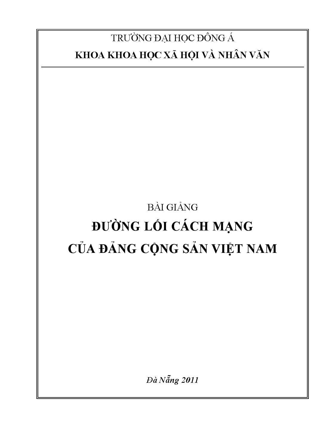 Bài giảng đường lối cách mạng của đảng cộng sản Việt Nam trang 1