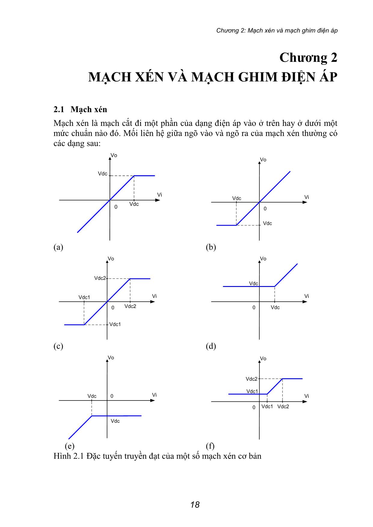Bài giảng Mạch xén và mạch ghim điện áp trang 1