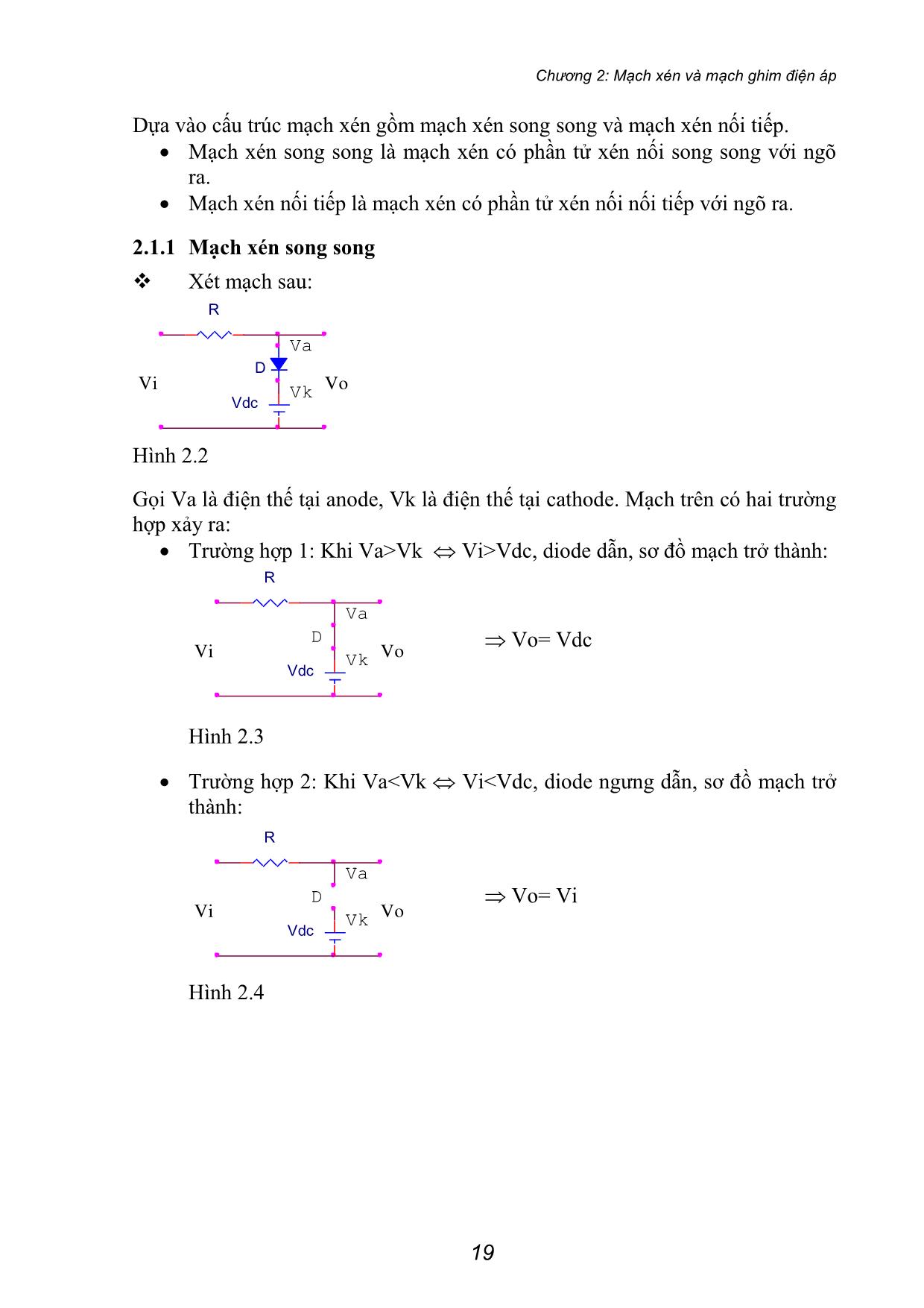 Bài giảng Mạch xén và mạch ghim điện áp trang 2