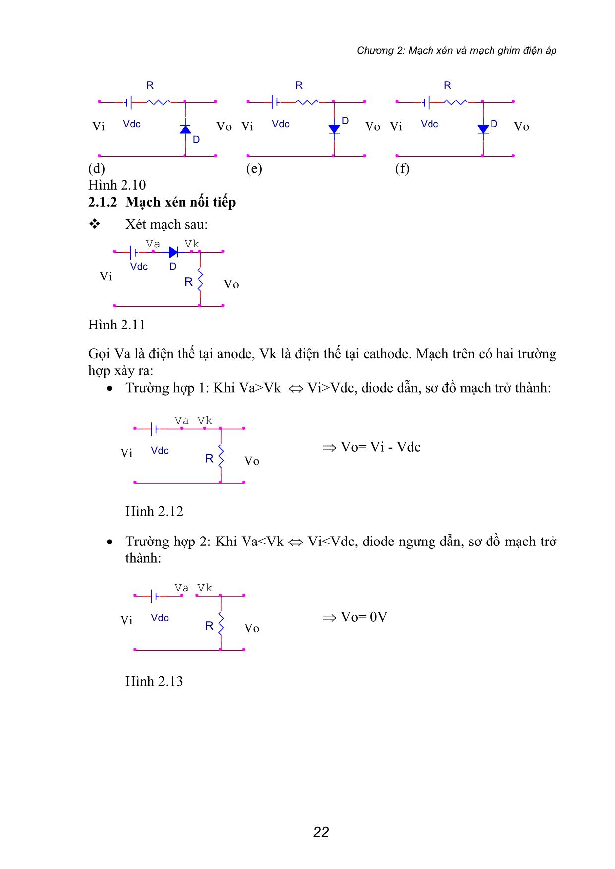Bài giảng Mạch xén và mạch ghim điện áp trang 5