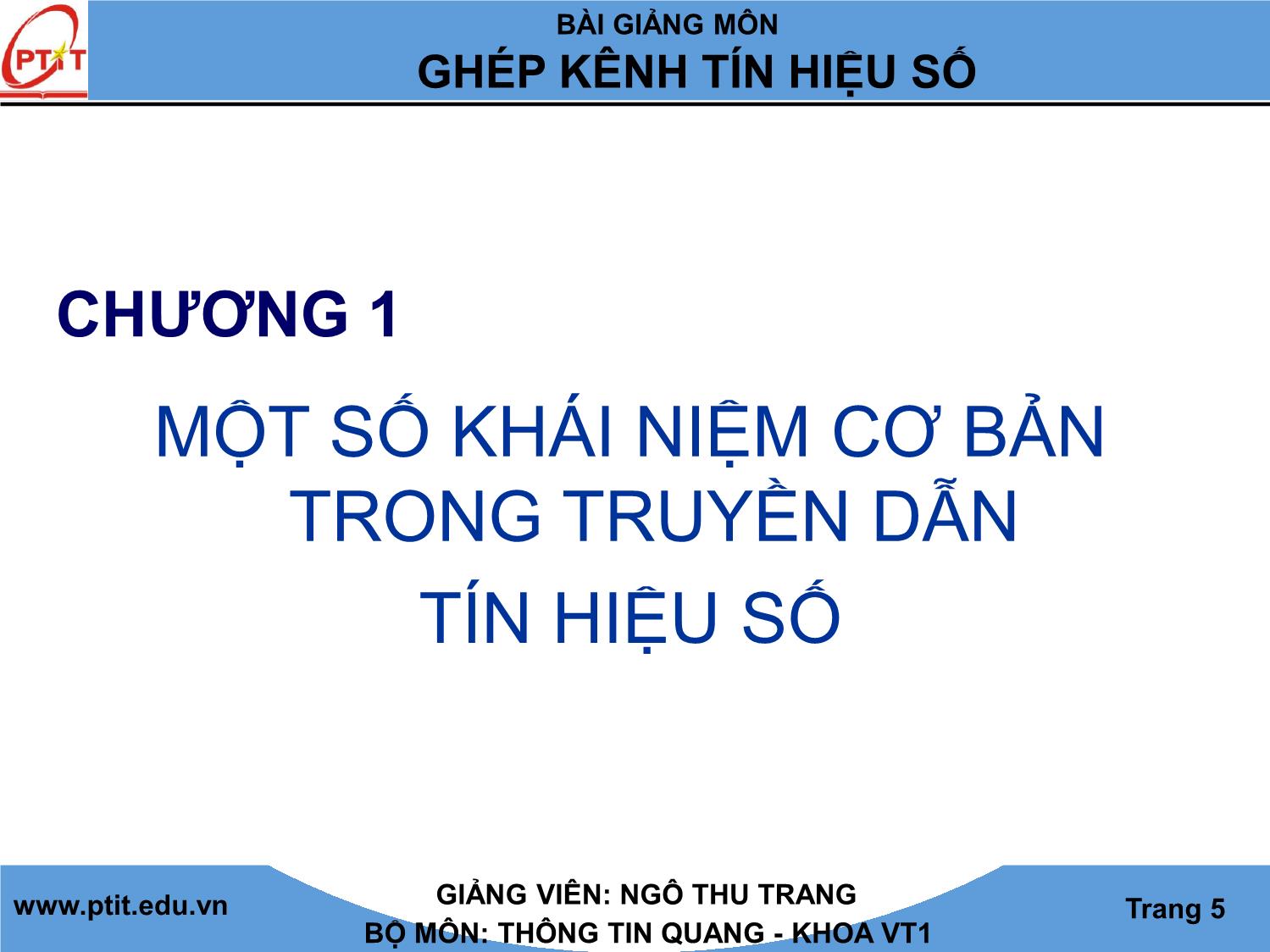 Bài giảng môn ghép kênh tín hiệu số trang 5