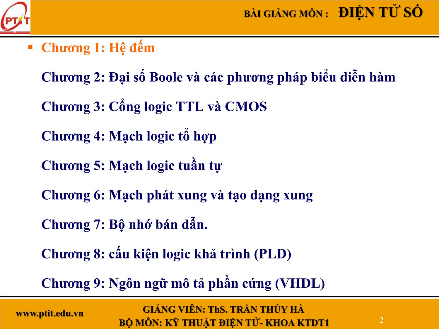 Bài giảng Môn học điện tử số trang 2