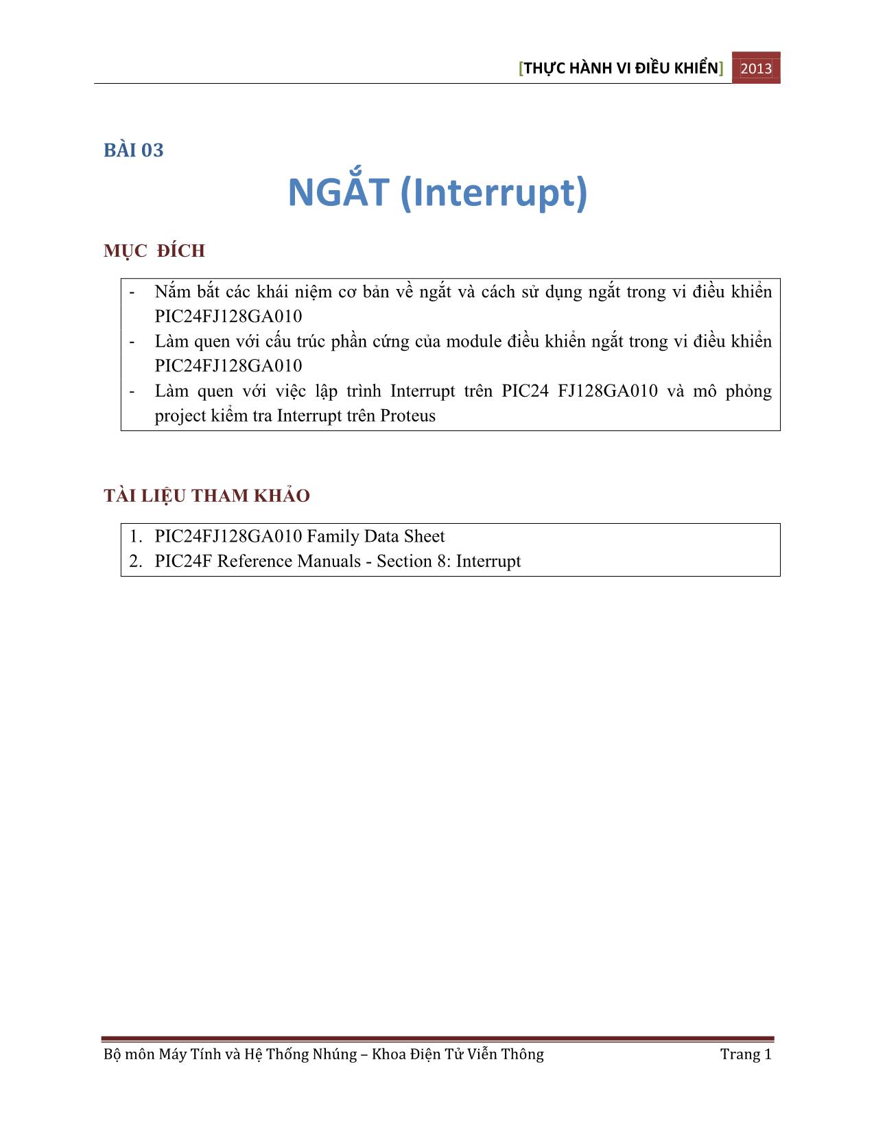 Bài giảng Ngắt (interrupt) trang 1