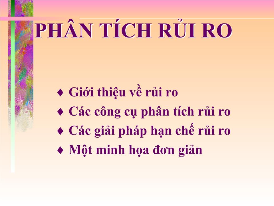 Bài giảng Phân tích rủi ro trang 1