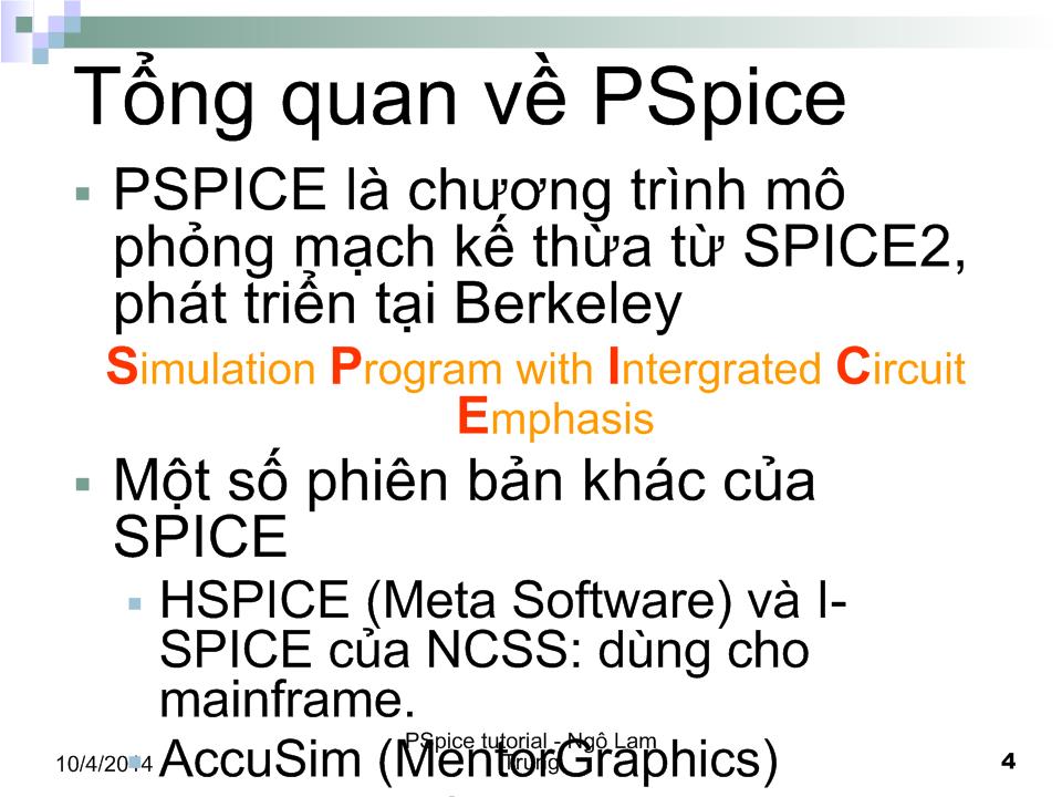 Bài giảng PSPICE tutorial trang 4