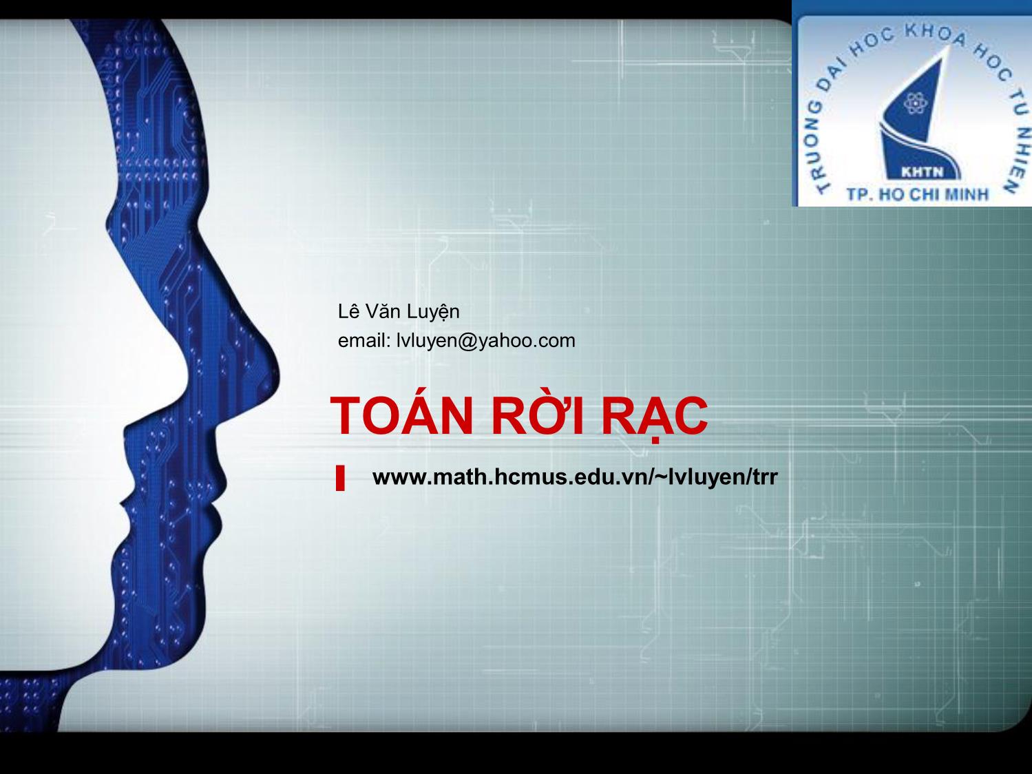 Bài giảng Toán rời rạc trang 1