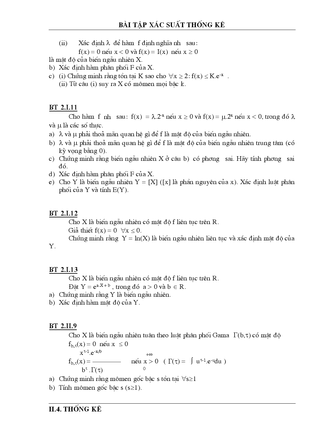 Bài tập về xác suất thống kê trang 3