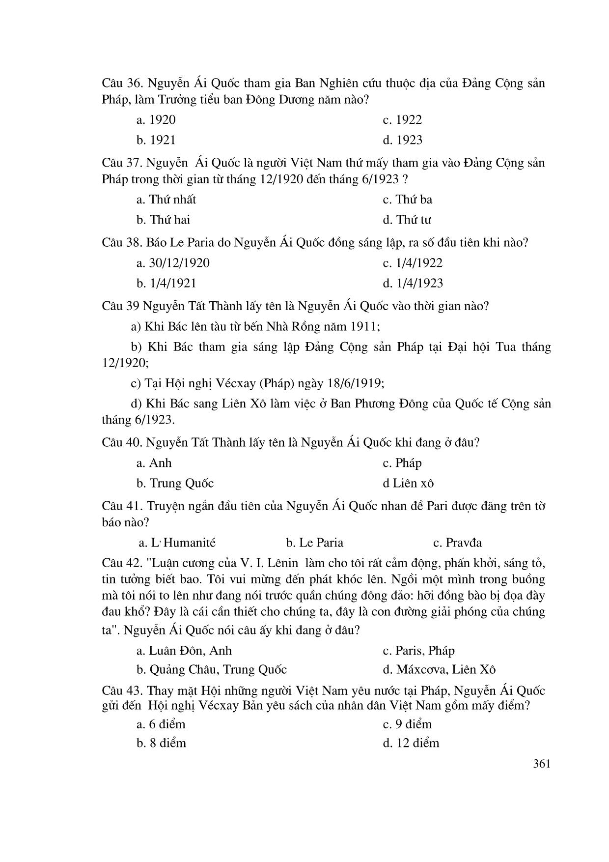 Câu hỏi trắc nghiệm Tư tuởng Hồ Chí Minh trang 5