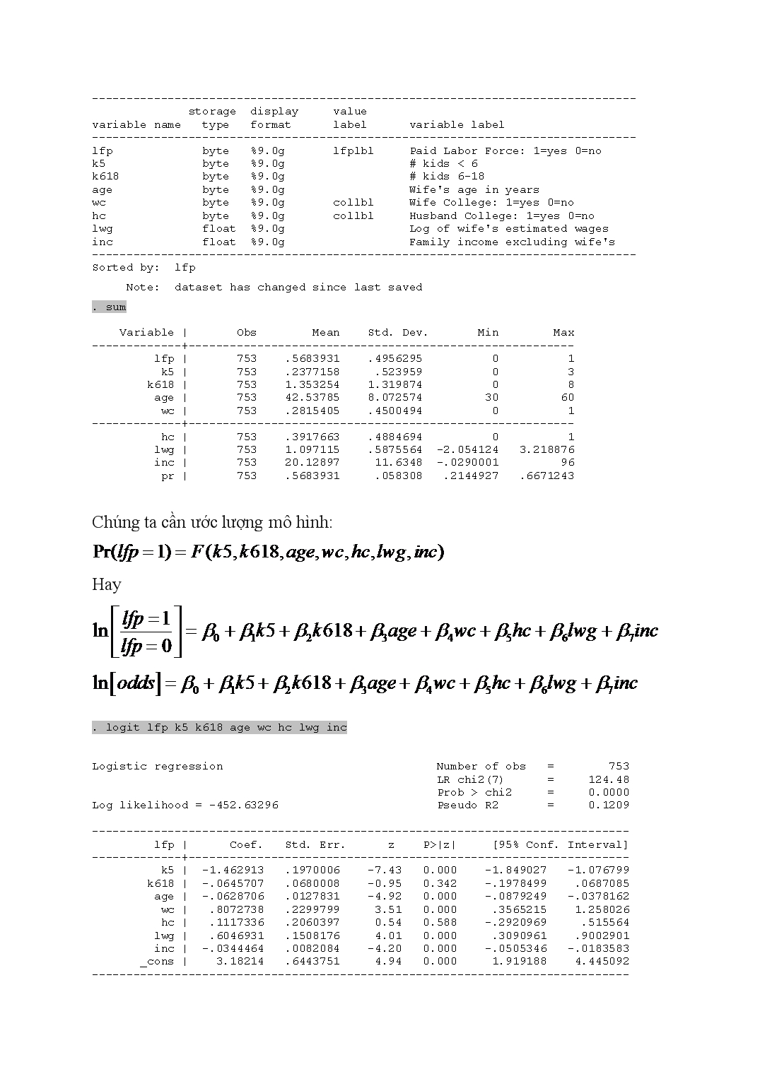 Mô hình hồi quy Binary Logit Binary Logit Regression Model trang 4