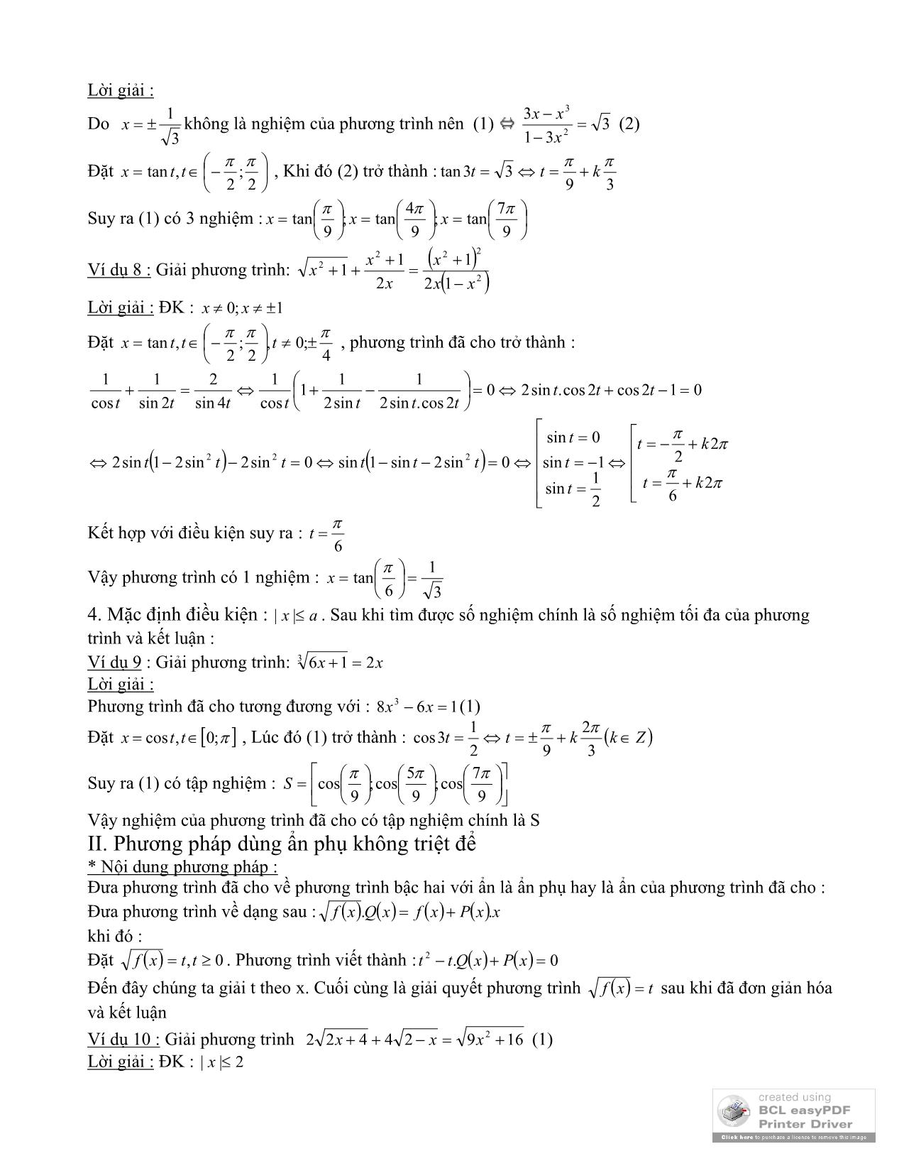 Phương pháp đặt ẩn phụ trong giải phương trình vô tỷ trang 4