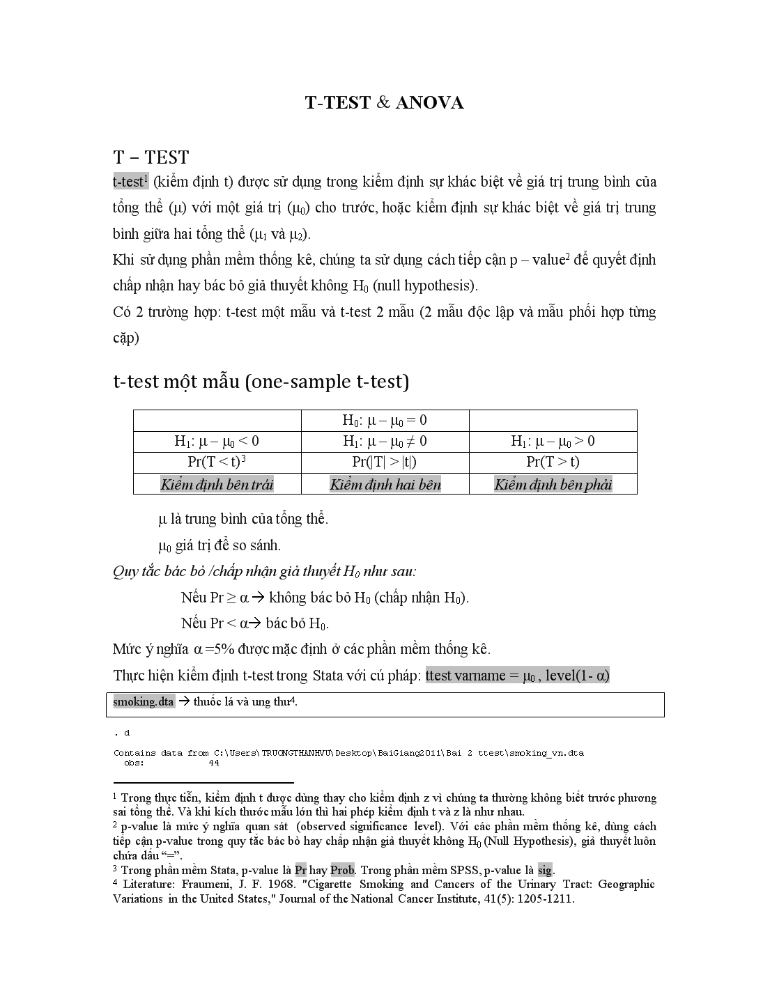 T-Test và anova trang 1