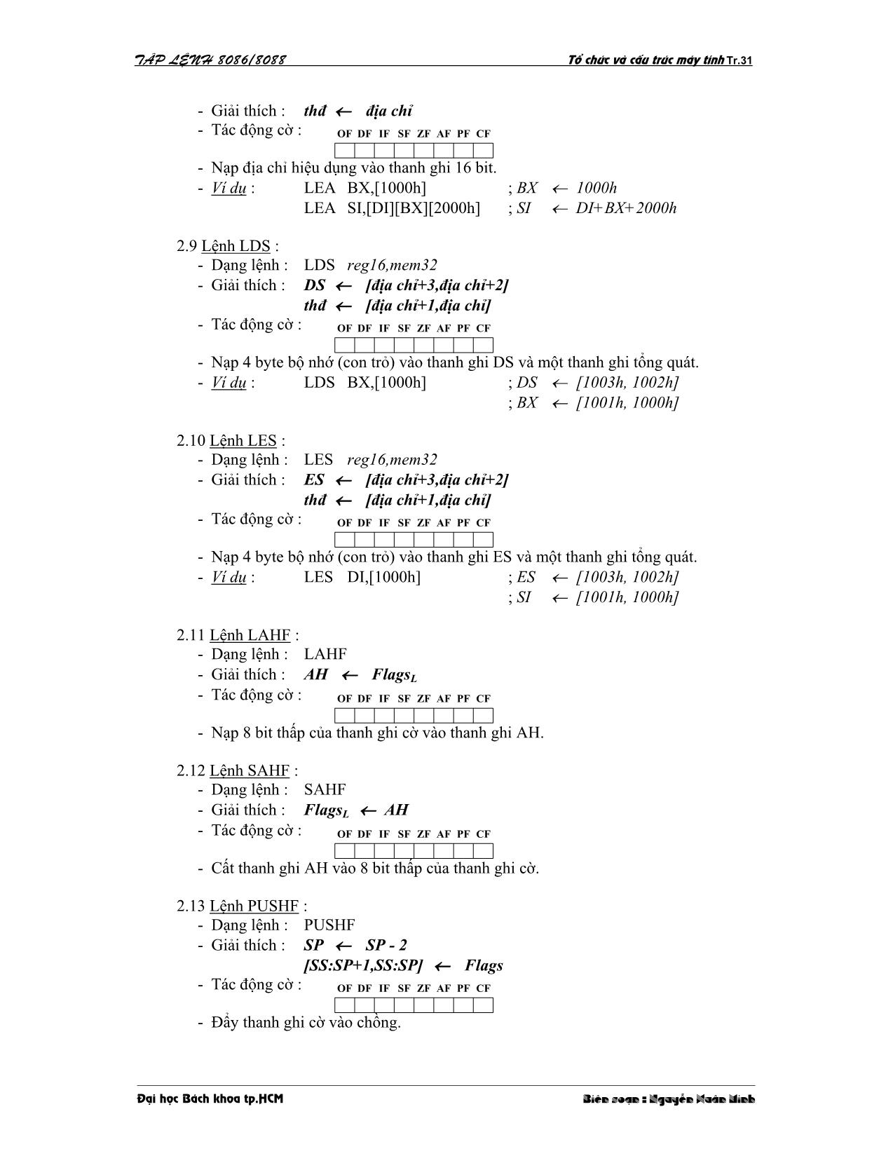Tập lệnh vi xử lý 8086/8088 trang 5