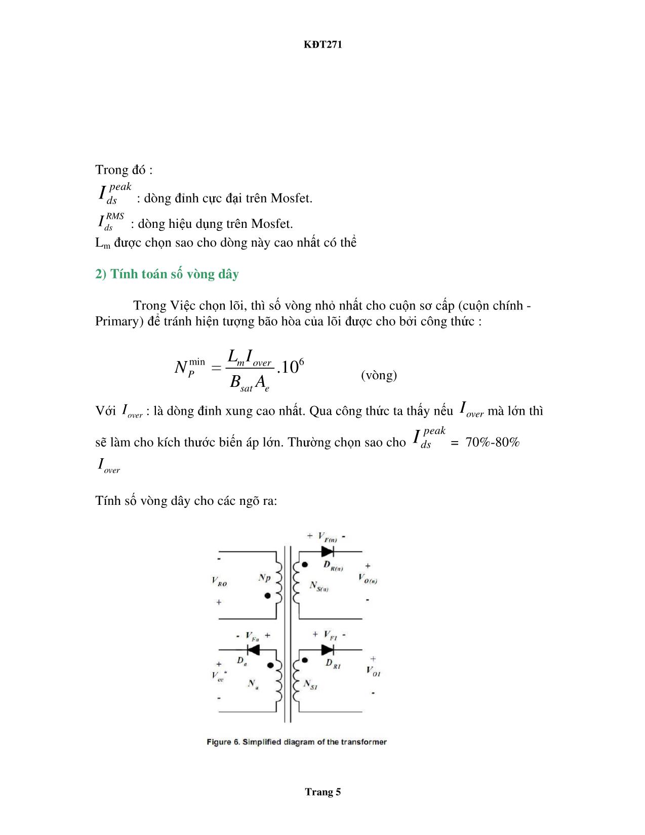 Tính toán và Thiết kế Biến áp cho mạch off-Line Flyback trang 5