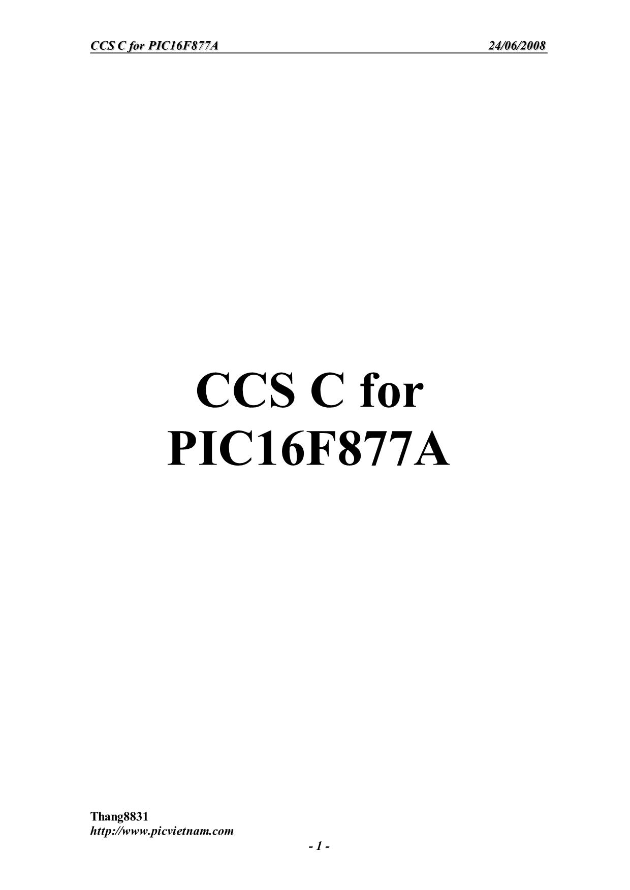 Tổng quan CCS C for PIC16F877A trang 1
