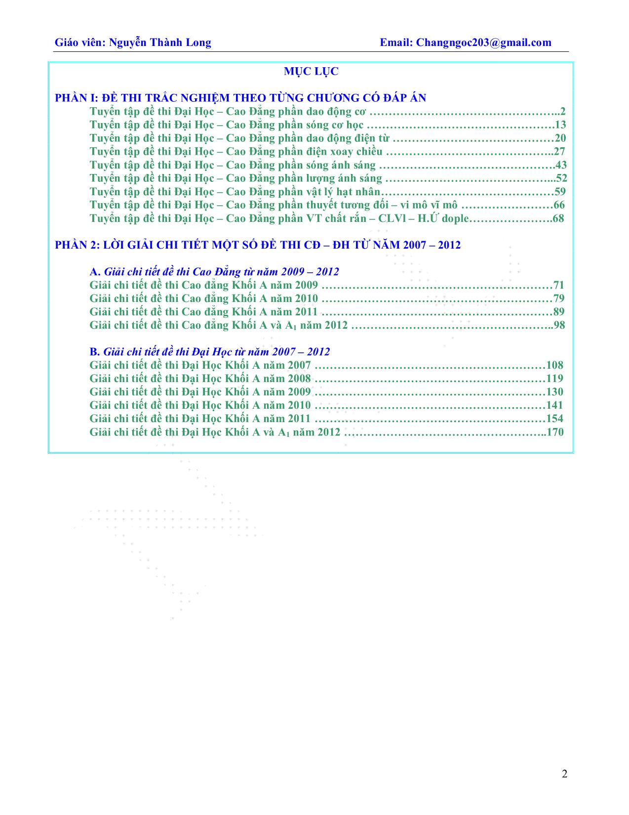 Tuyển tập đề thi cao đẳng - đai học 2007-2012 trang 2