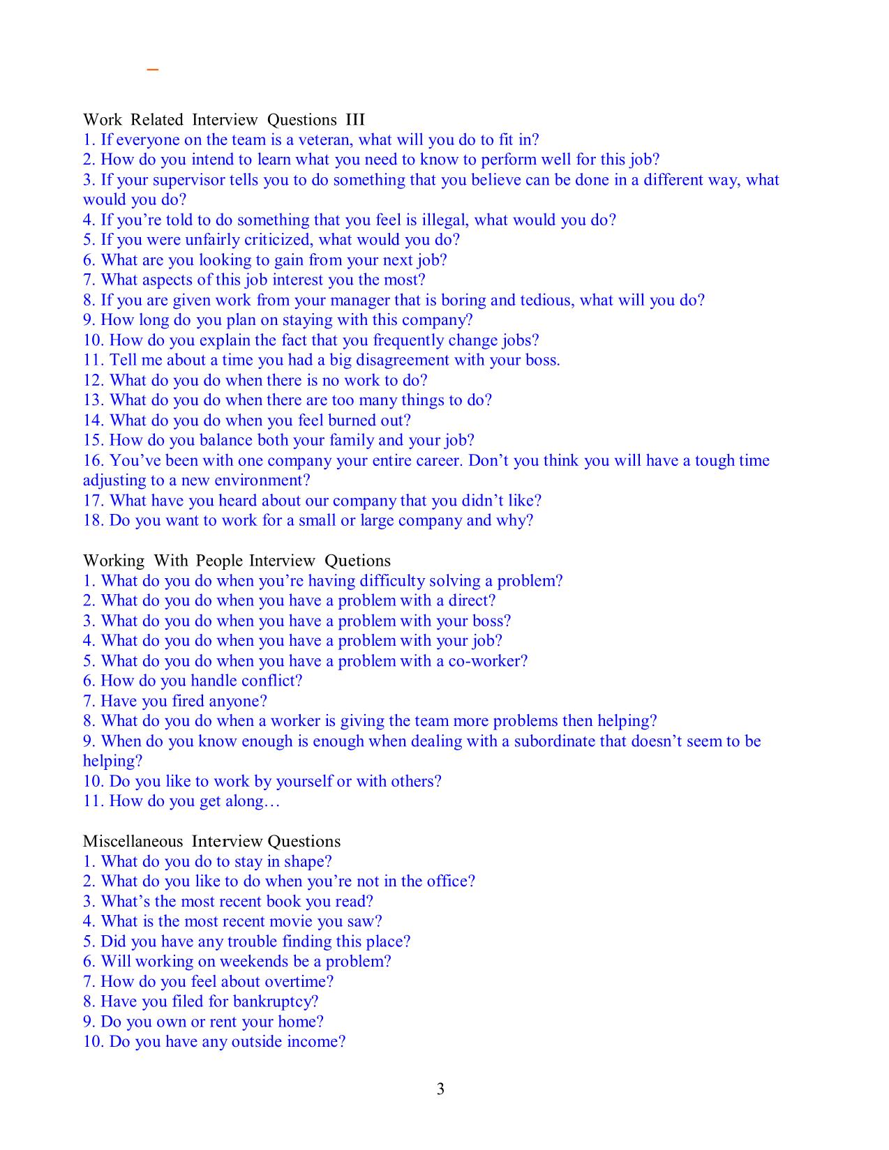 125 câu hỏi - Trả lời khi phỏng vấn xin việc bằng tiếng anh trang 3