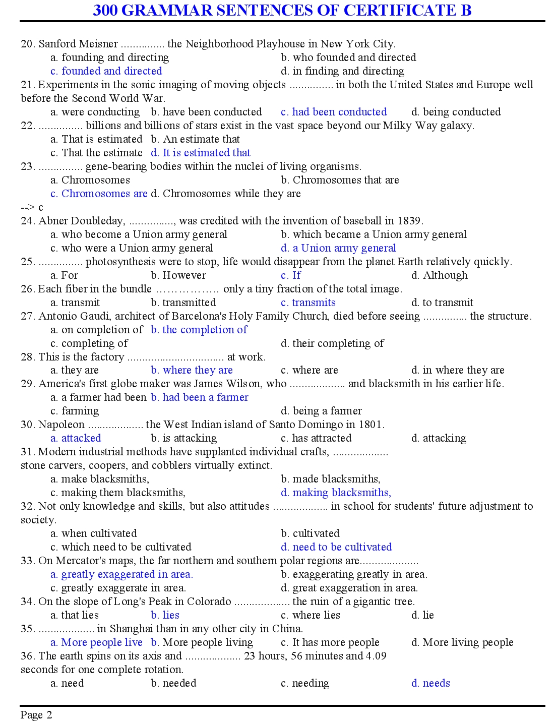 300 grammar sentences of certificate b trang 2