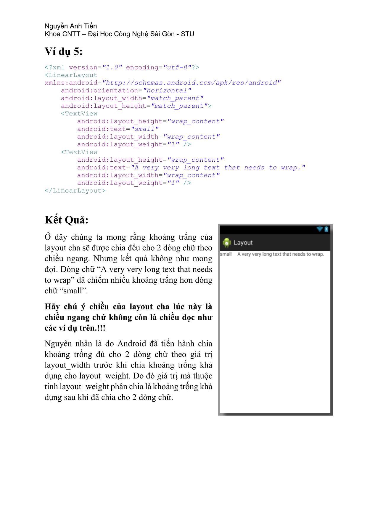 Bài giảng Android layout weight trang 5