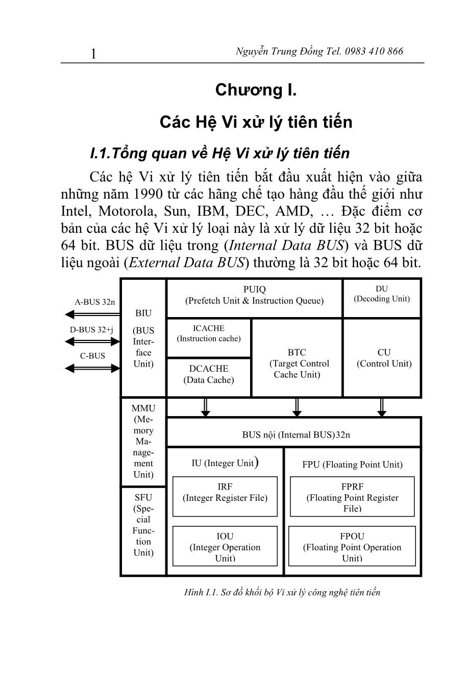 Bài giảng Các hệ vi xử lý tiên tiến trang 1