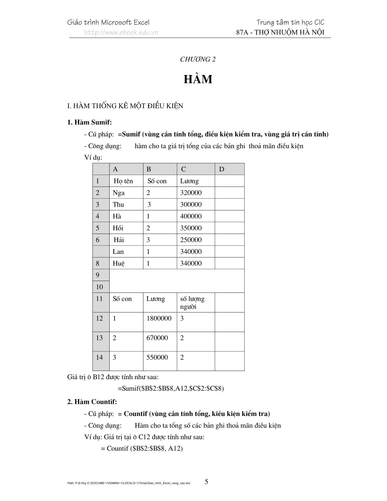 Bài giảng Các tính năng cao cấp của excel trang 3