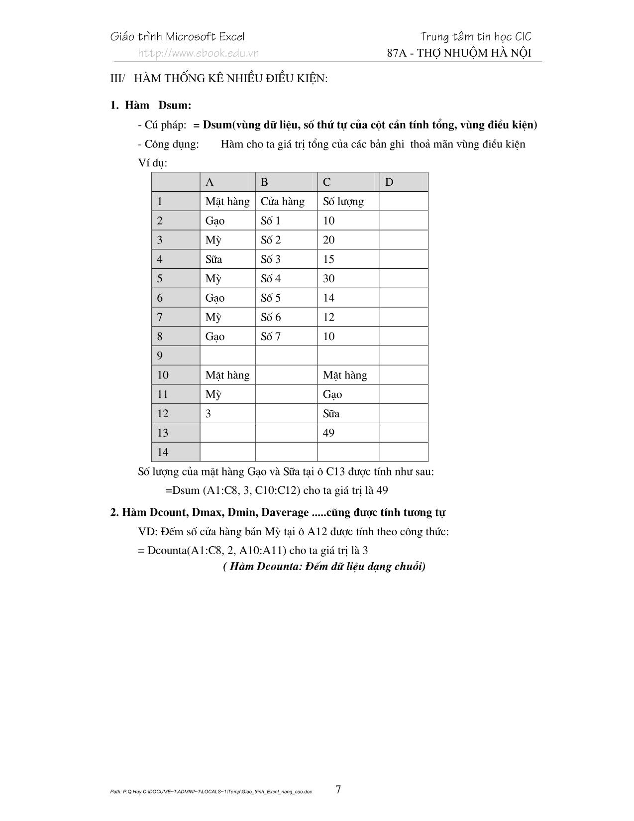 Bài giảng Các tính năng cao cấp của excel trang 5