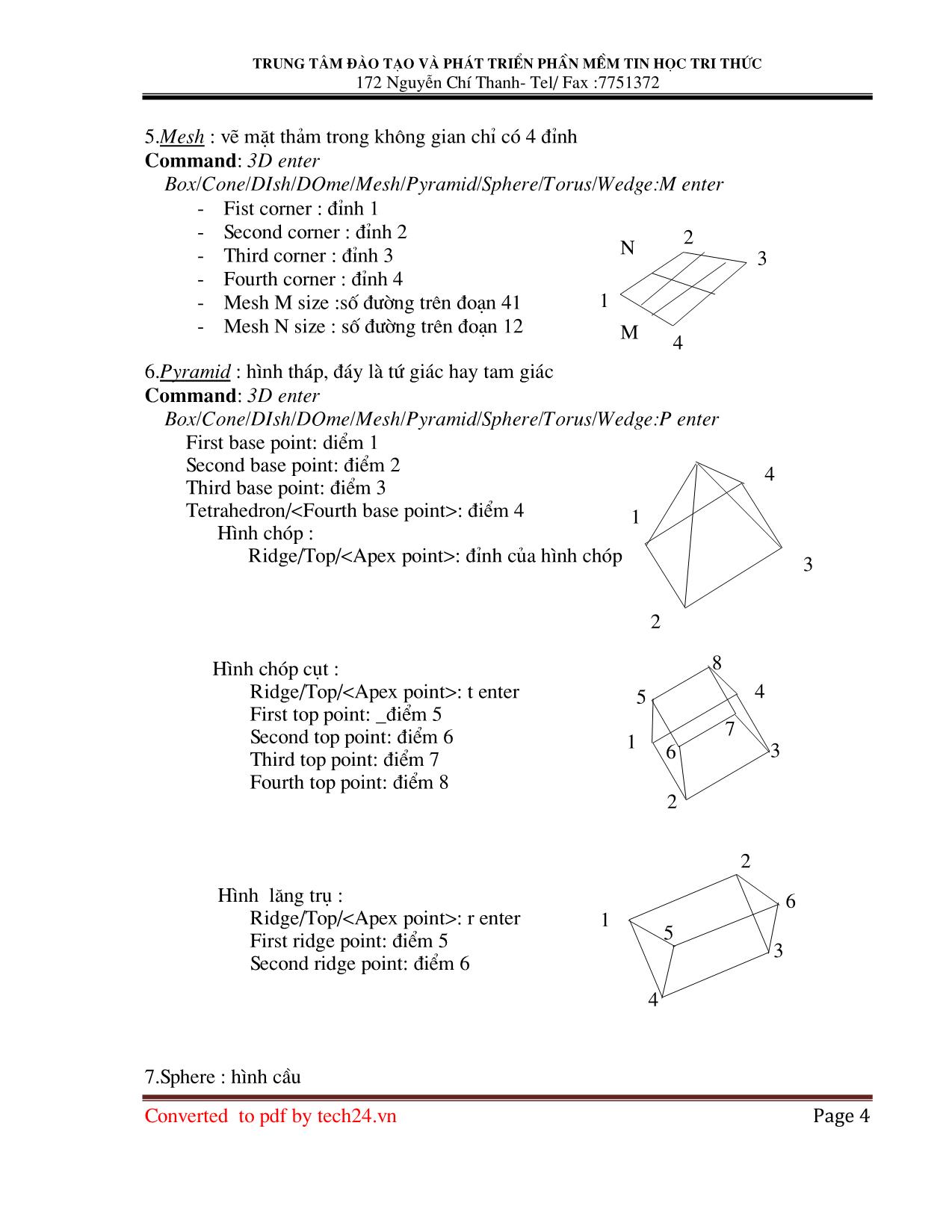 Bài giảng Điểm nhìn, hệ trục tọa độ trong 3D Cao độ của hình vẽ 2D trang 4