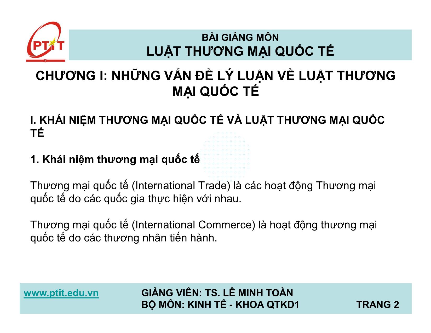 Bài giảng Luật thương mại quốc tế trang 2