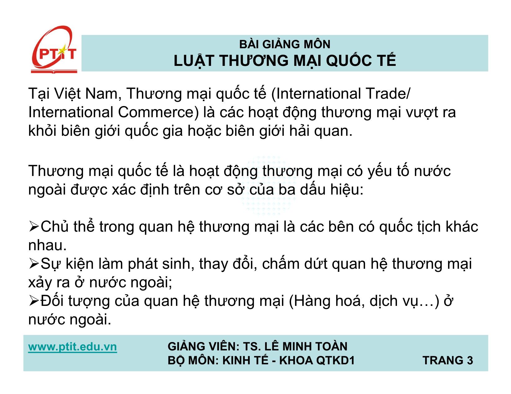 Bài giảng Luật thương mại quốc tế trang 3