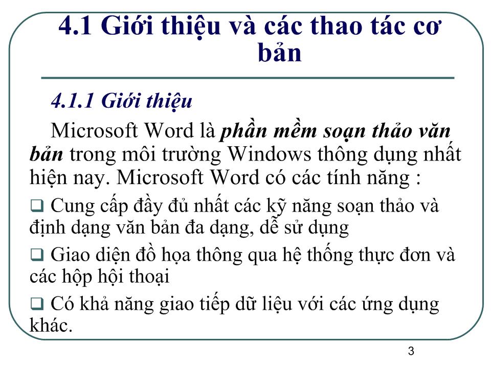Bài giảng Sử dụng Microsoft Word trang 3